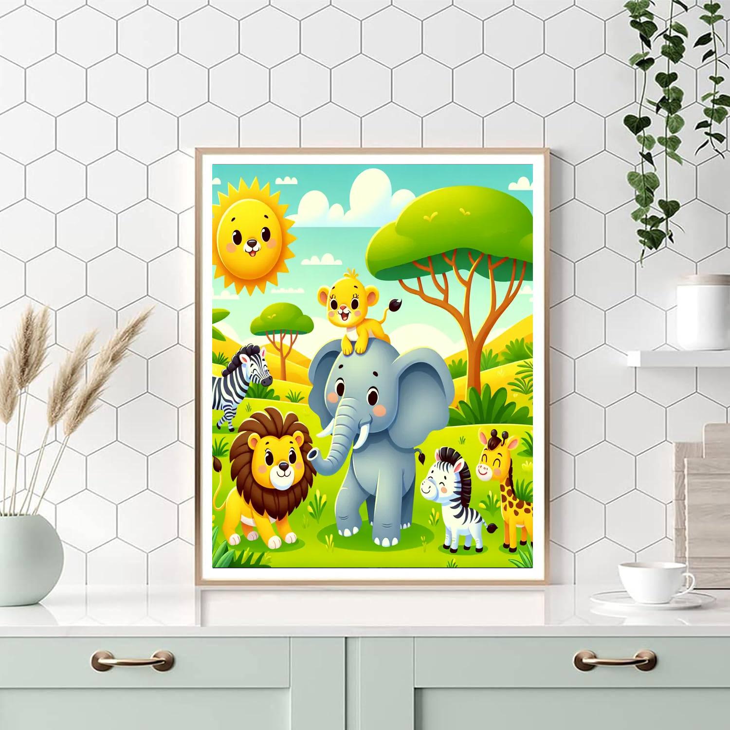 Sunlit Safari Paint By Numbers Art