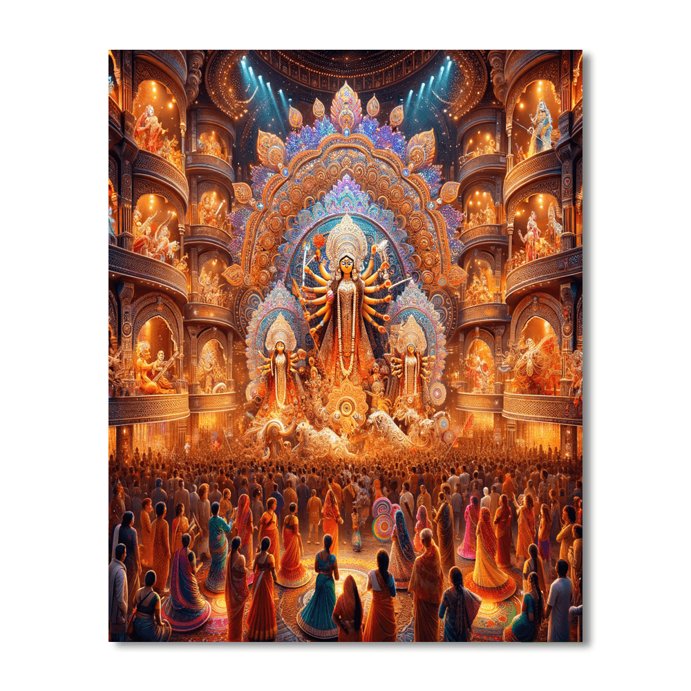 Kolkata Durga Puja - India Paint By Numbers Kits