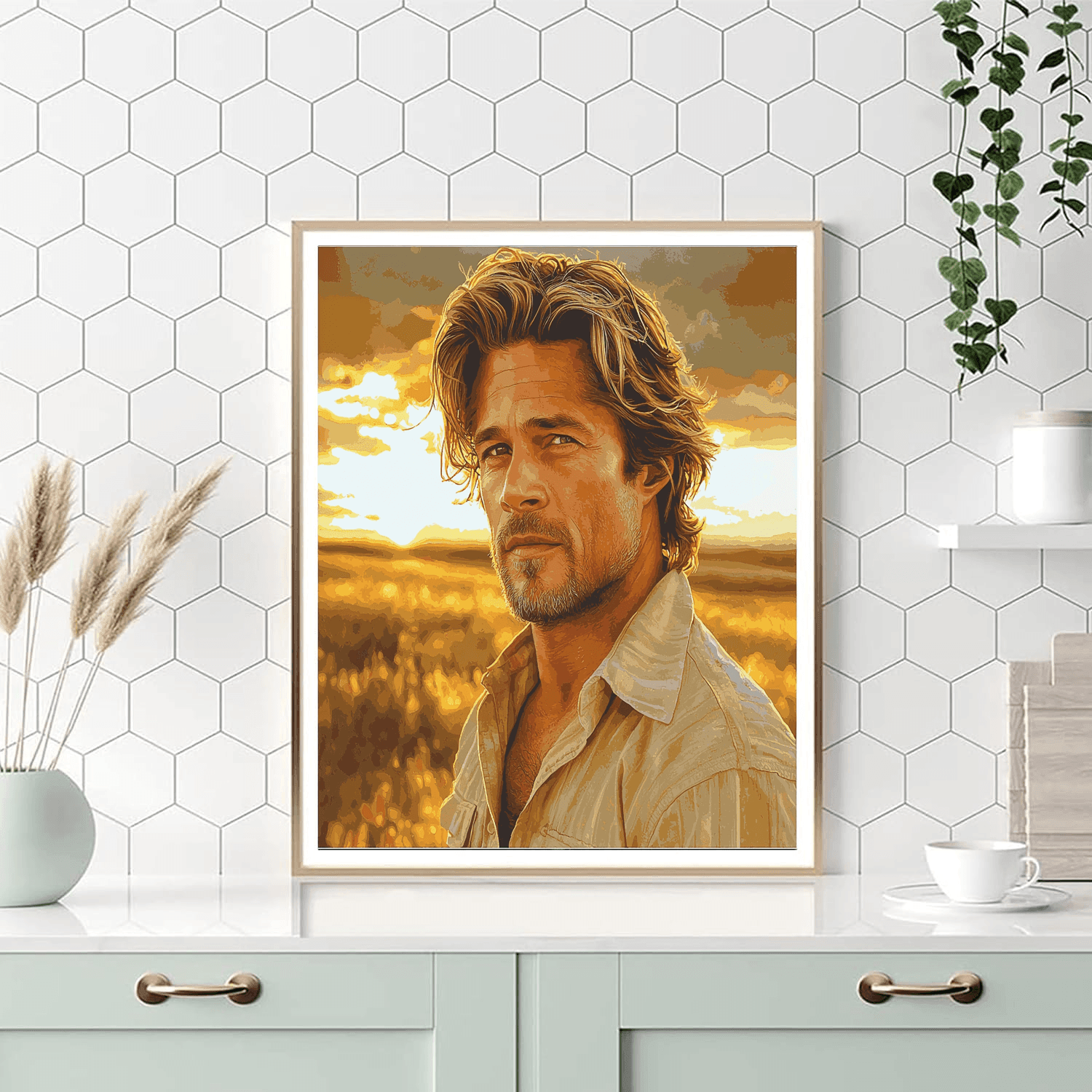 Brad Pitt: Timeless Traveler Of Cinematic Tapestry Painting Number Kit