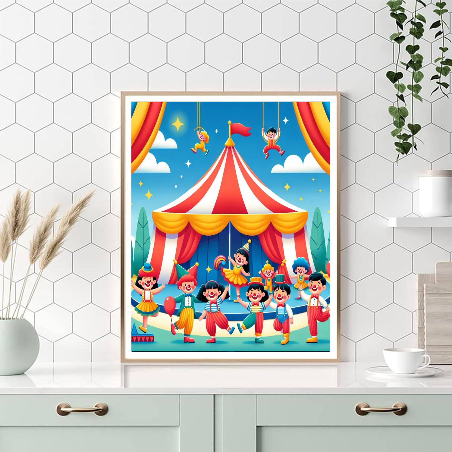 Lively Circus Scene Paint By Color