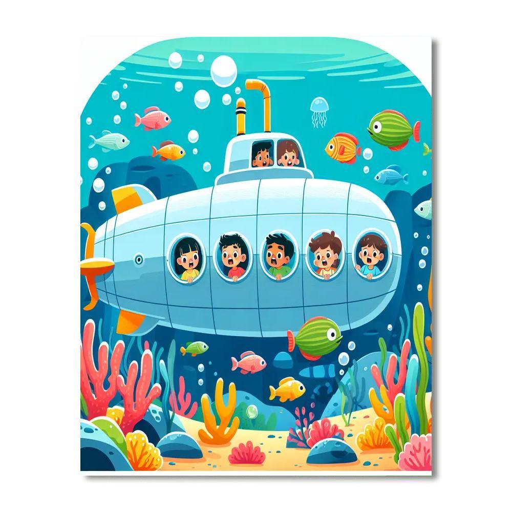 Underwater Adventure Voyage Painting Number Kit