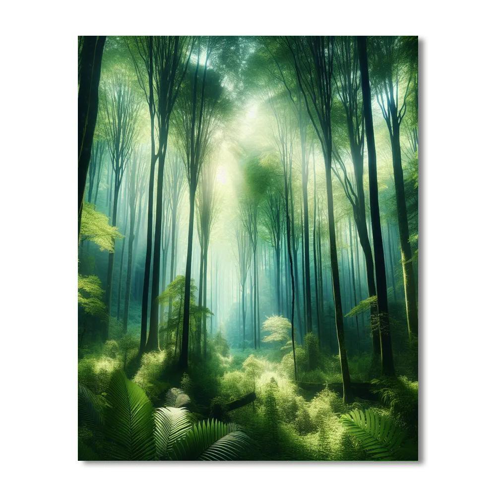 Lush Green Forest Numbered Painting Kits