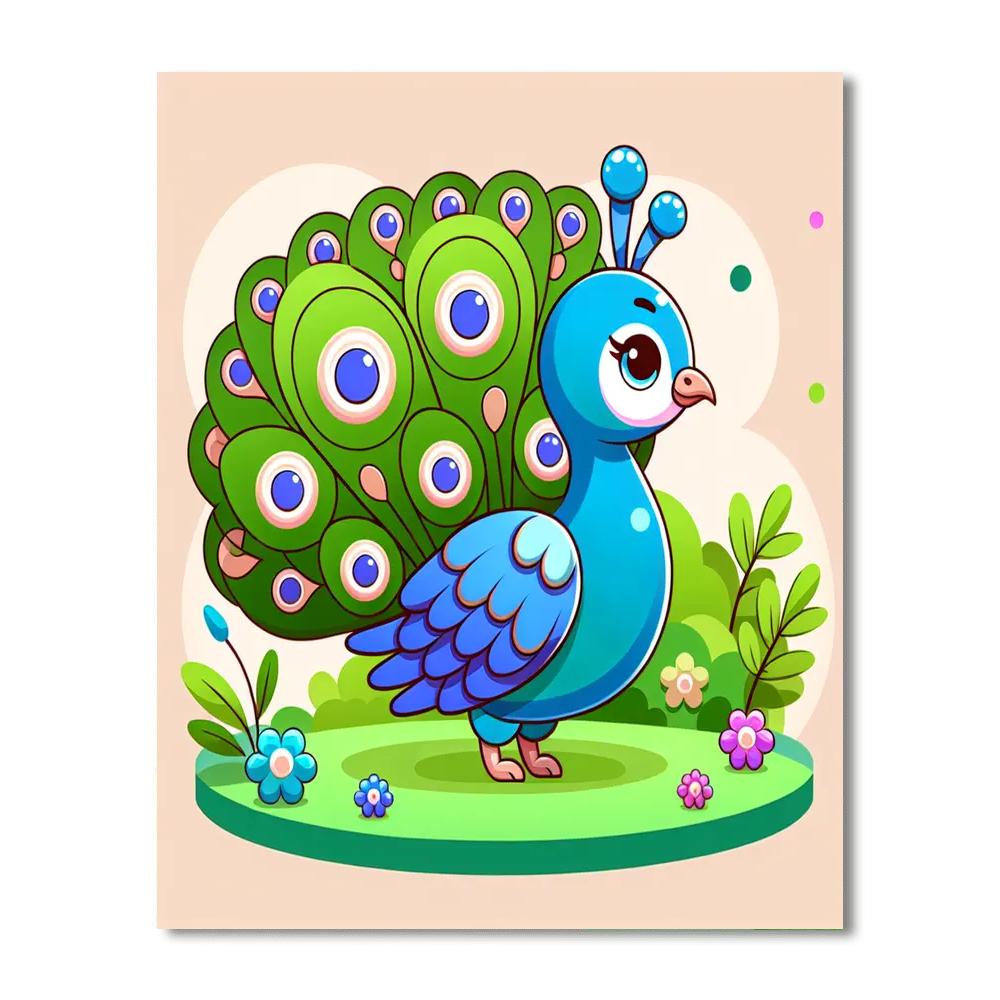 Peacock's Elegant Strut Paint By Numbers Kits