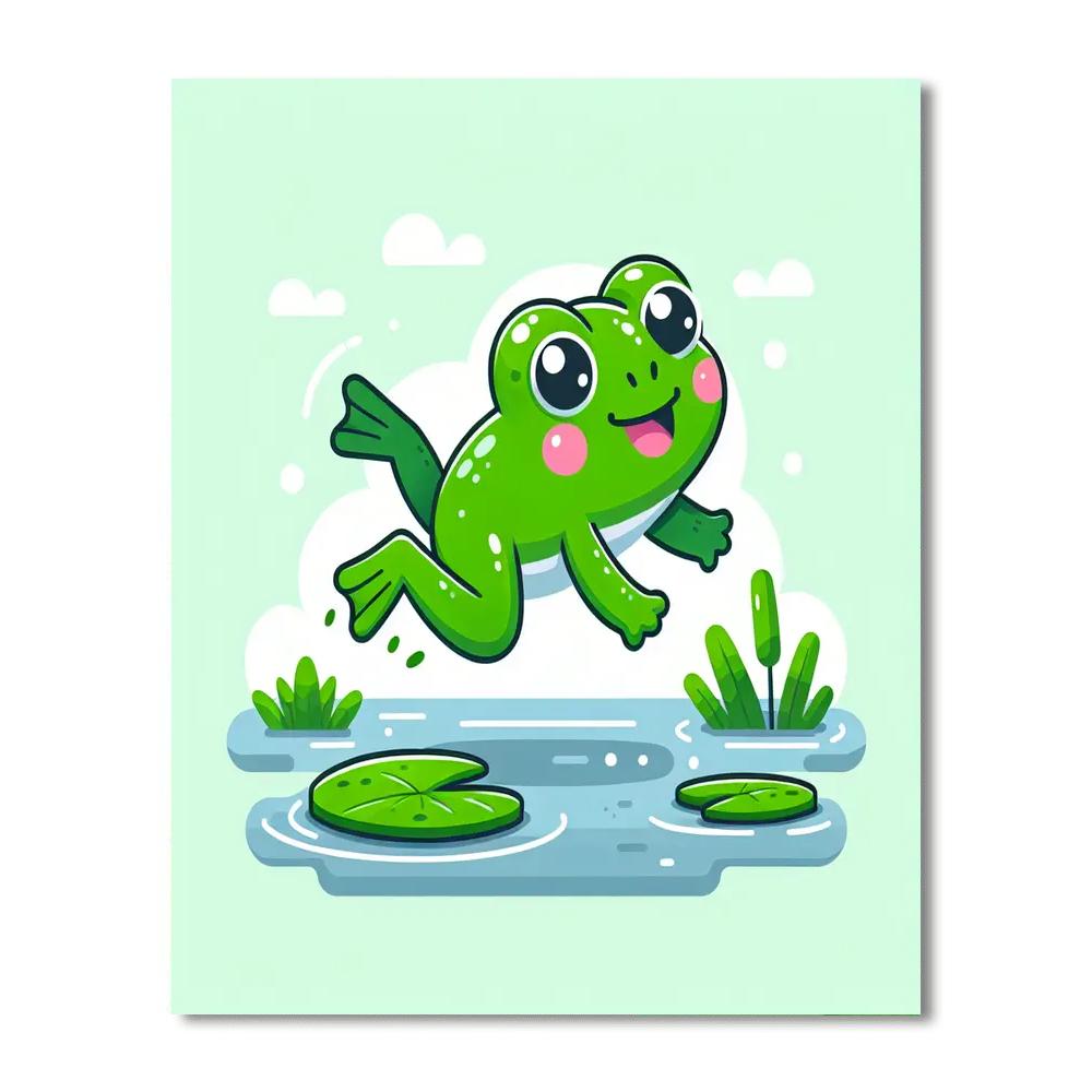 Energetic Frog Painting Number Kit