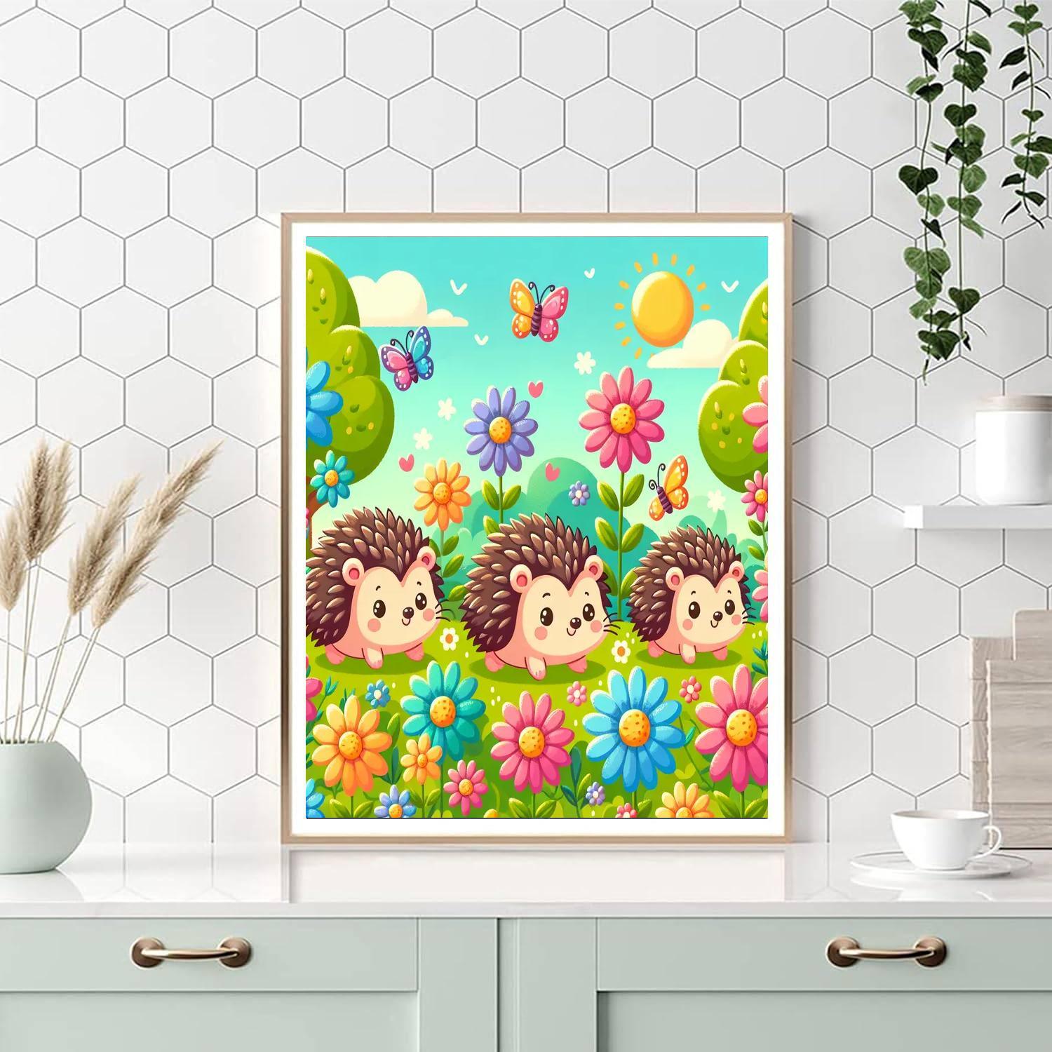 Happy Hedgehog Adventure Numbered Painting Kits