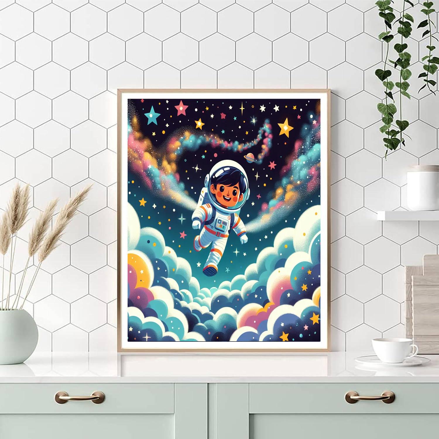 Astronaut's Stardust Journey DIY Paint By Numbers