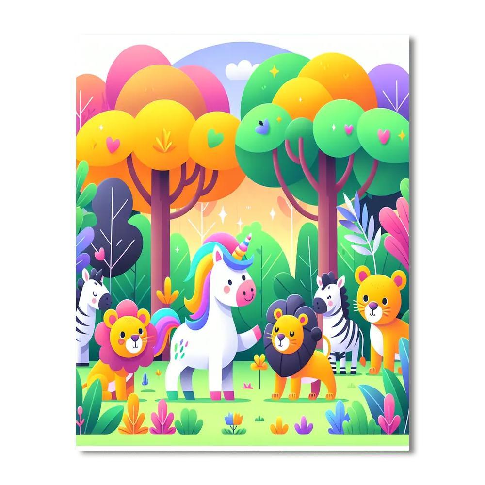 Magical Unicorn Safari Paint By Numbers Art