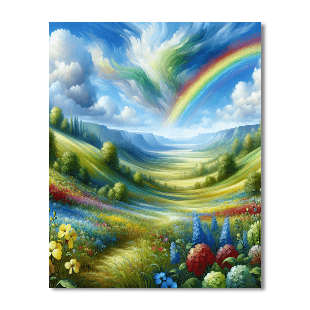 Vivid Rainbow Landscape Paint By Color
