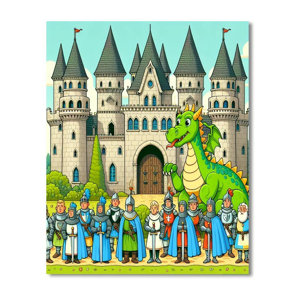 Dragon And Castle Quest Paint By Numbers Art