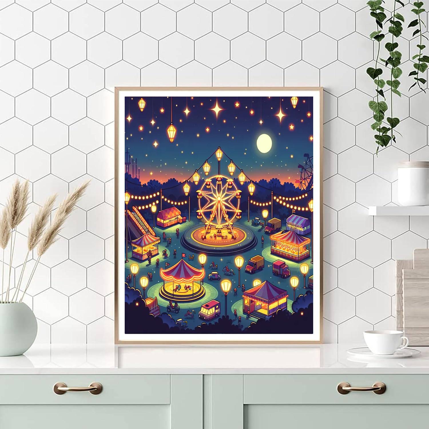 Dreamy Nighttime Fair DIY Paint By Numbers