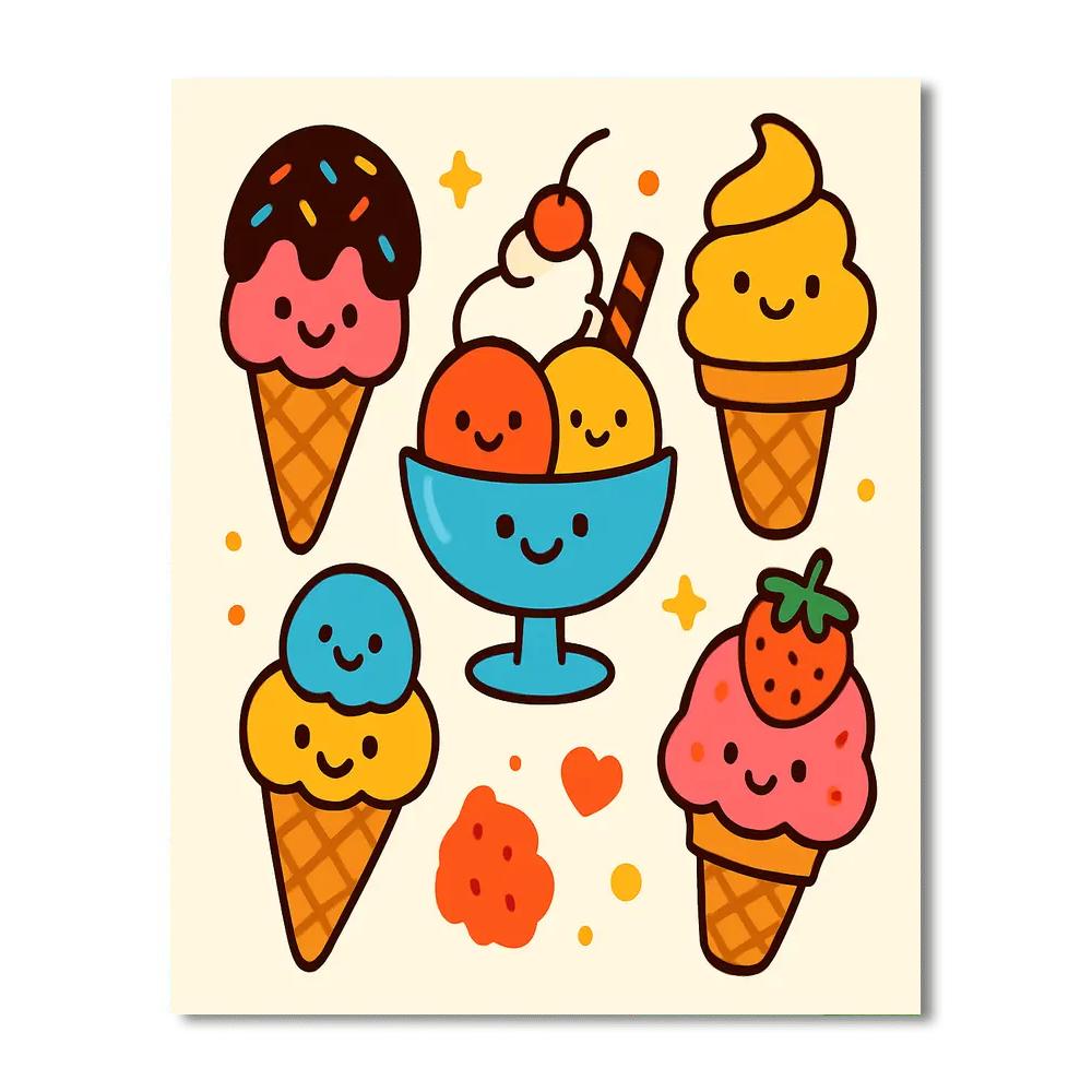Ice Cream Festival DIY Paint By Numbers