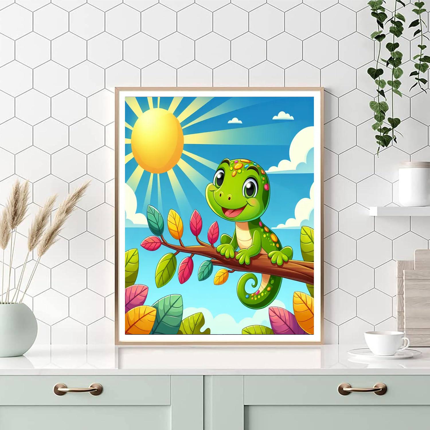Gigantic Gecko Number Painting
