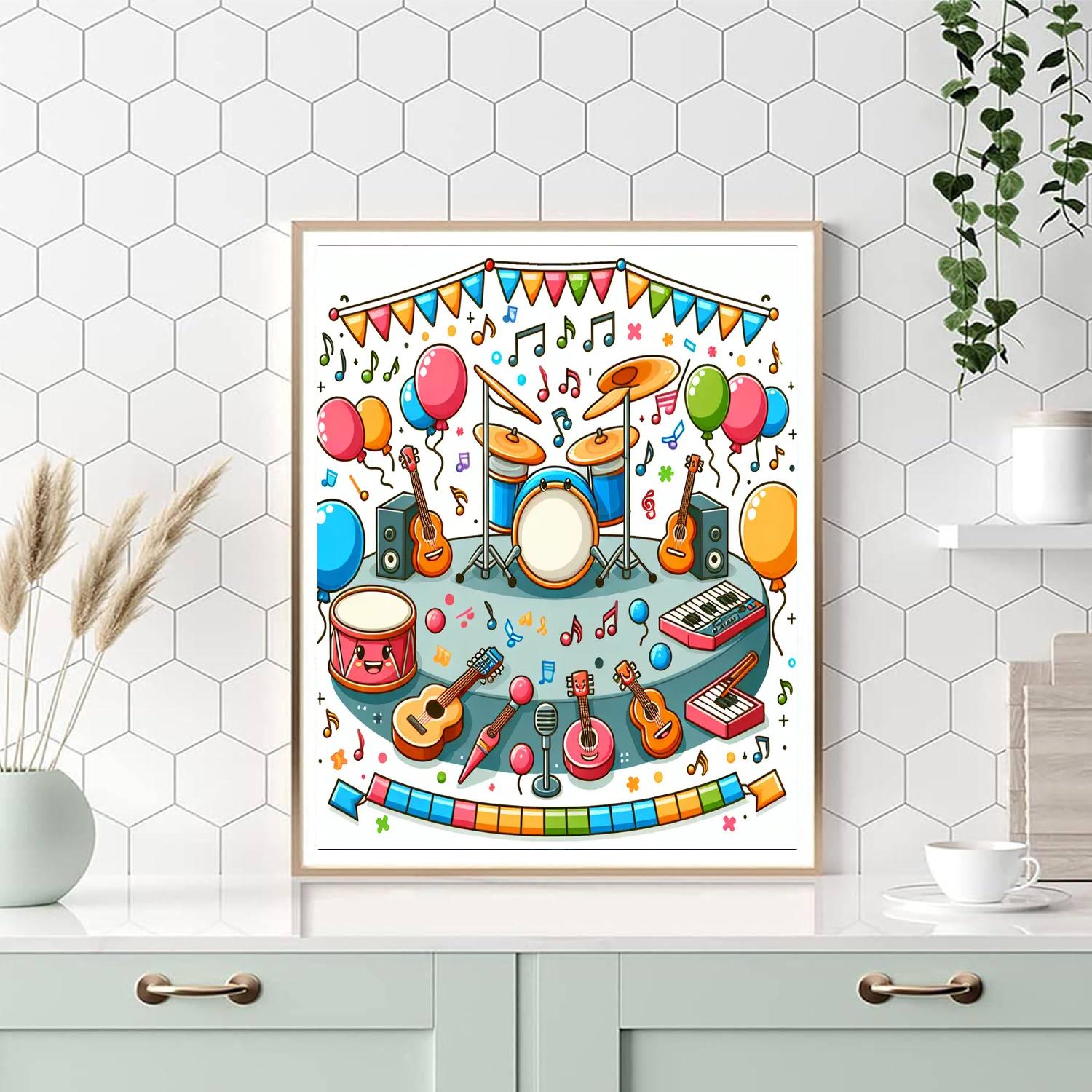 Cheerful Music Festival Paint By Numbers Art