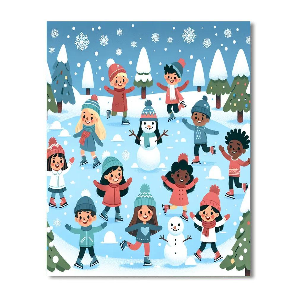 Whimsical Winter Fun Paint By Numbers Art