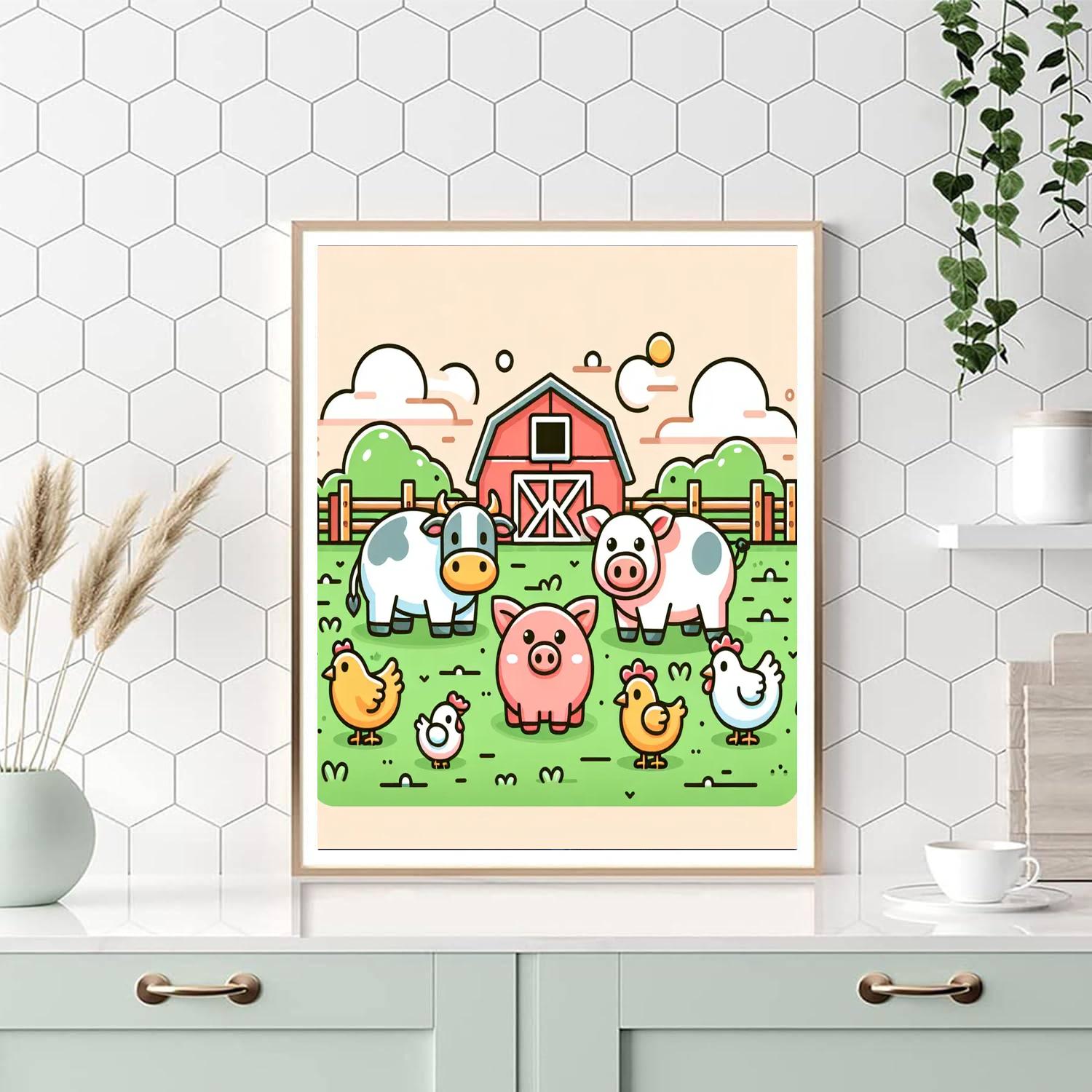 Frolicking Farm Painting By Numbers Kit