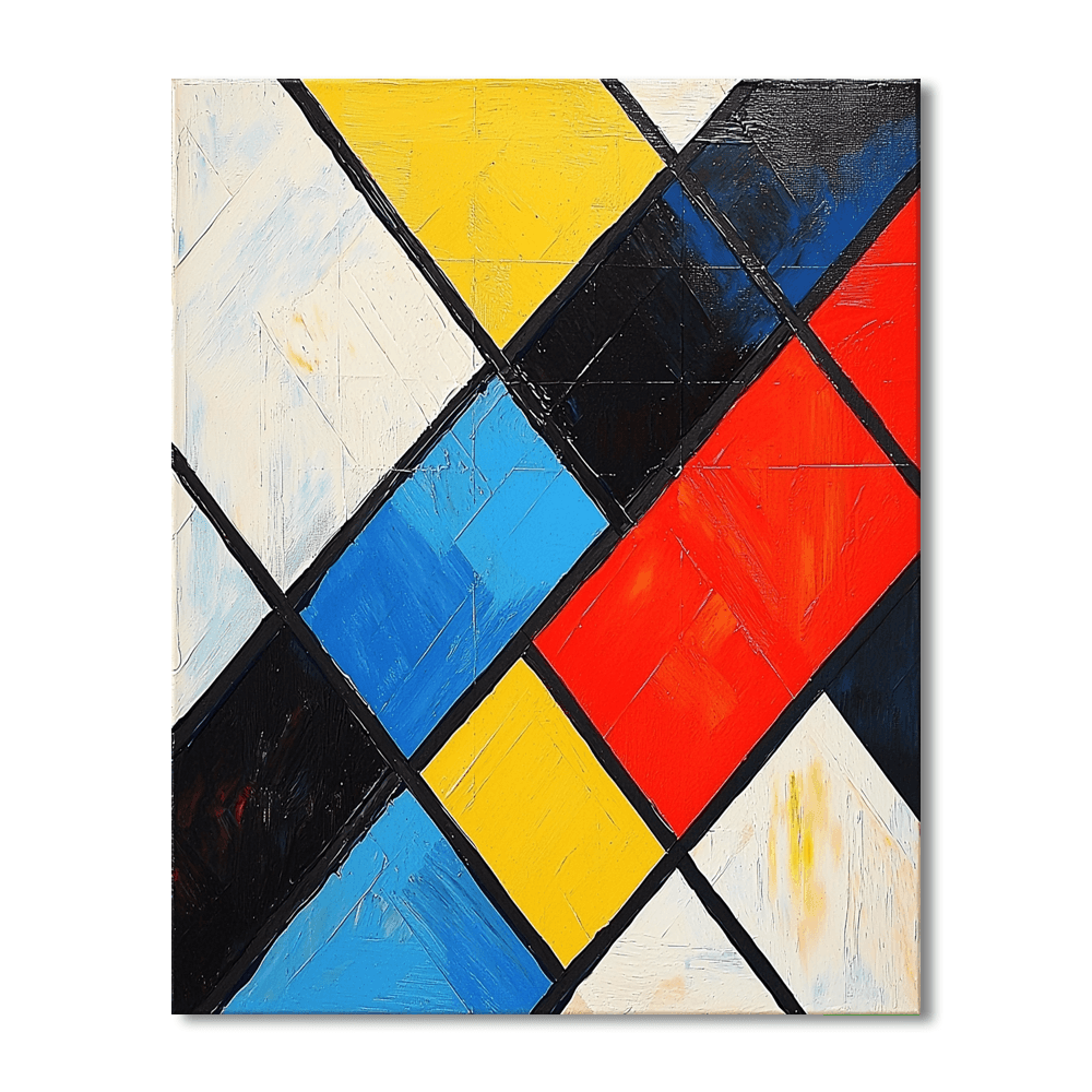 Piet Mondrian Inspired Geometric Dreams  Paint By Numbers