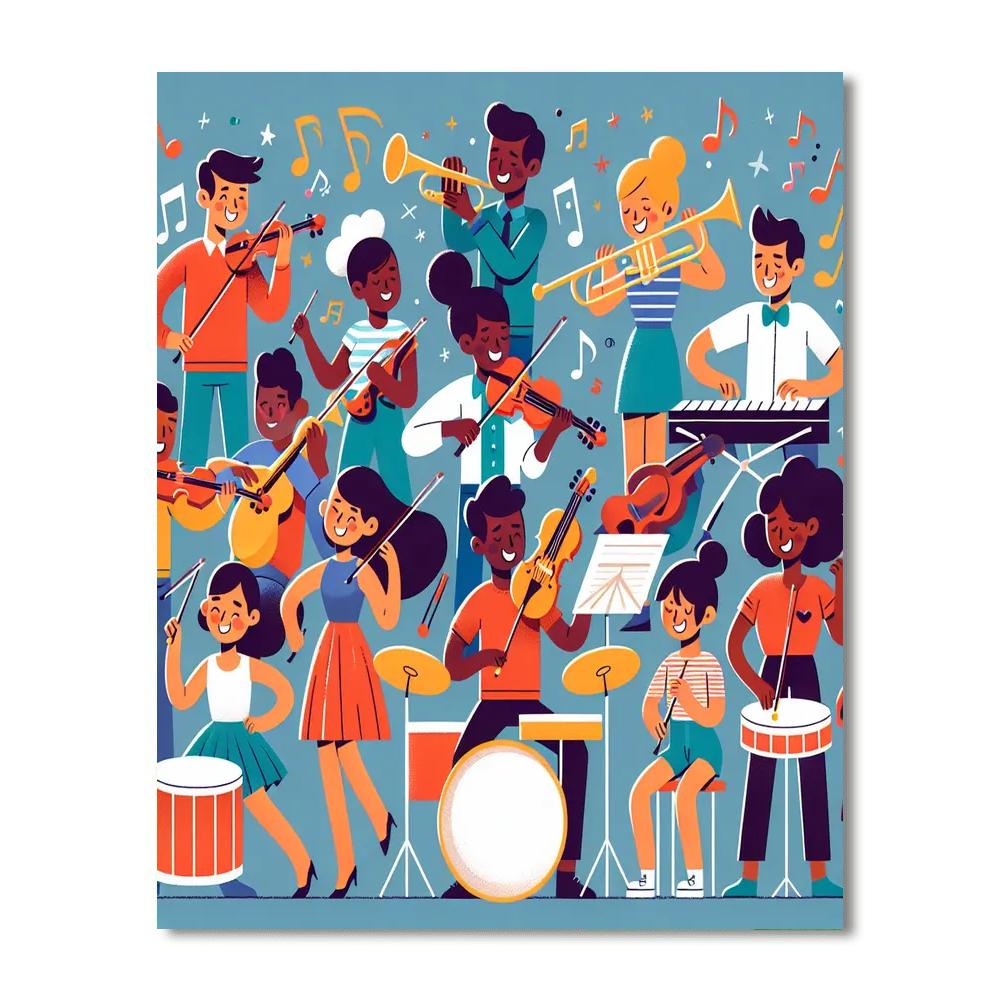 Vibrant Violinists Paint By Numbers Art