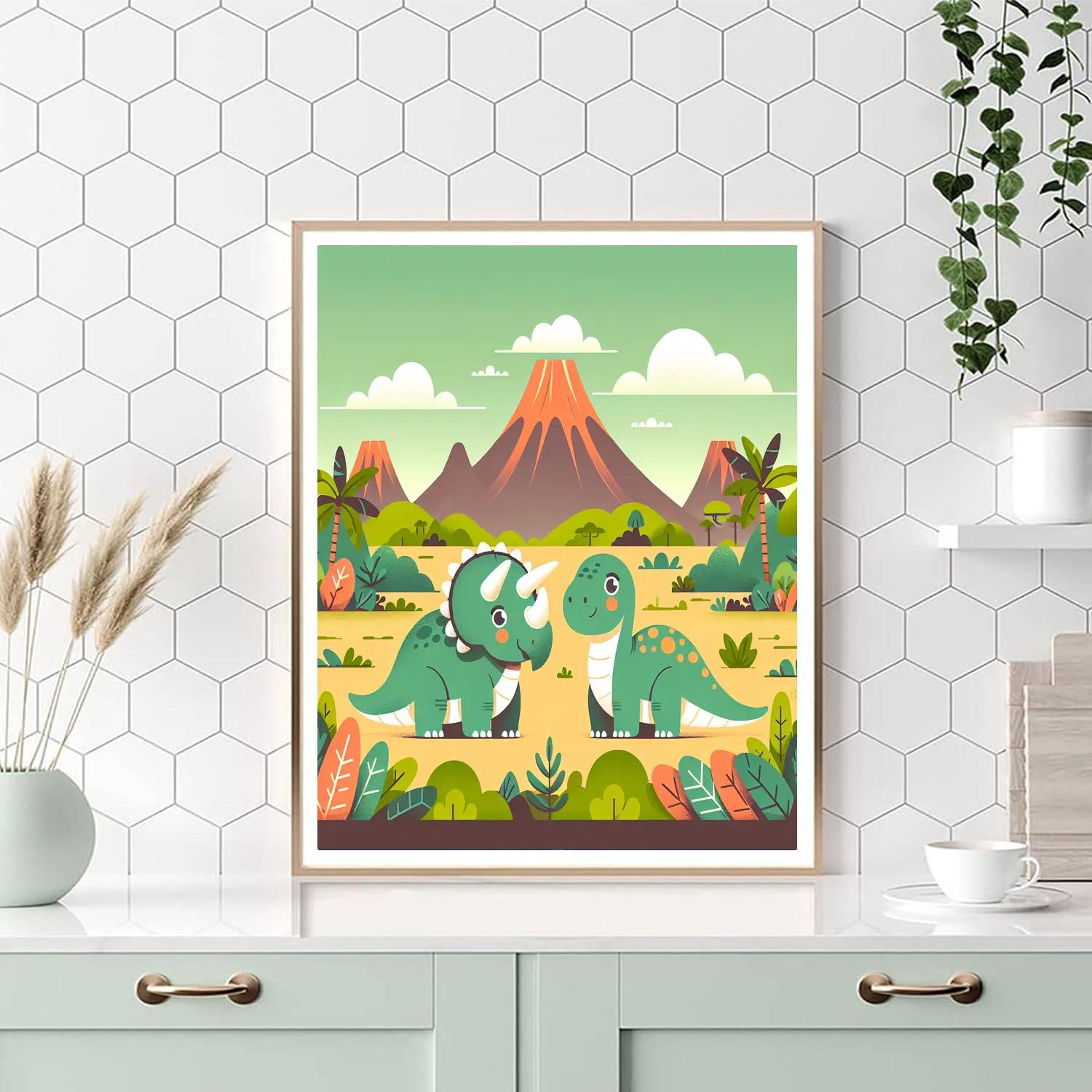 Journey To The Jurassic Painting By Numbers Kit