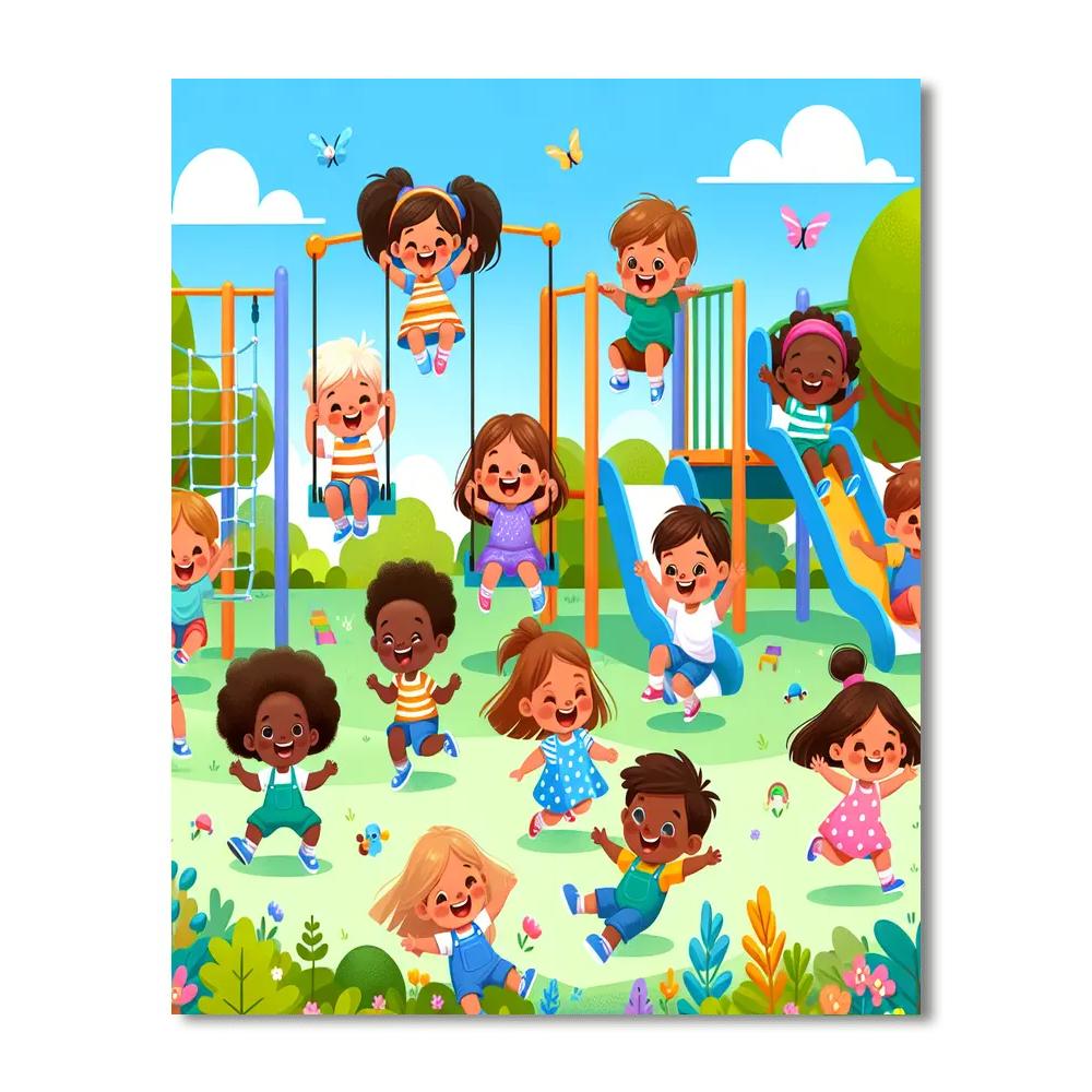 Sunny Playground Day Painting Number Kit