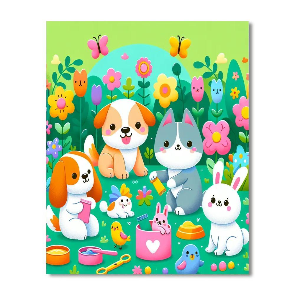 Fabulous Furry Friends Painting Number Kit