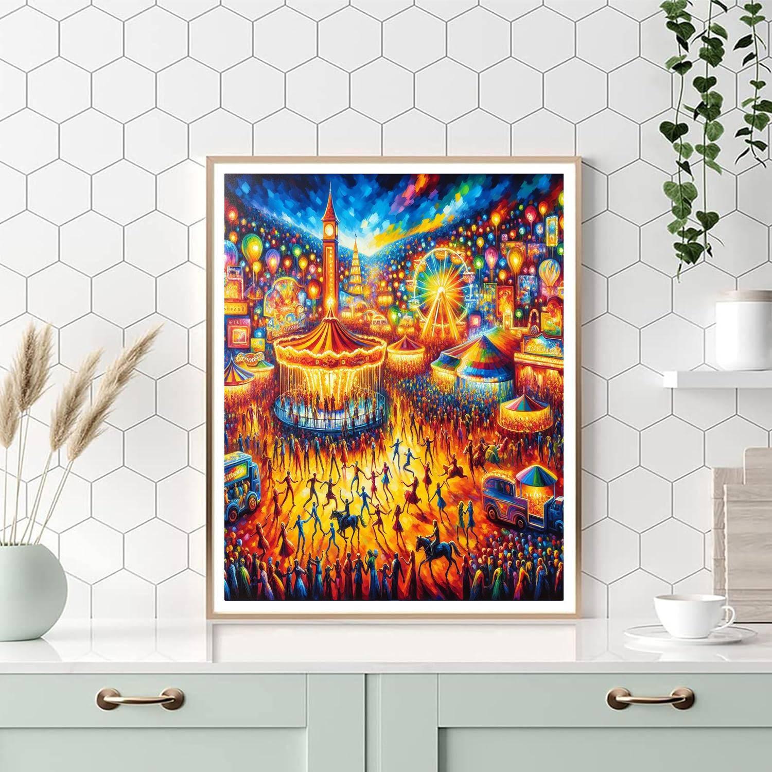 Colorful Carnival Lights Paint By Number