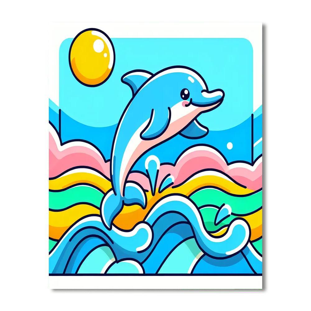 Smiling Dolphin Adventure Paint By Numbers Art