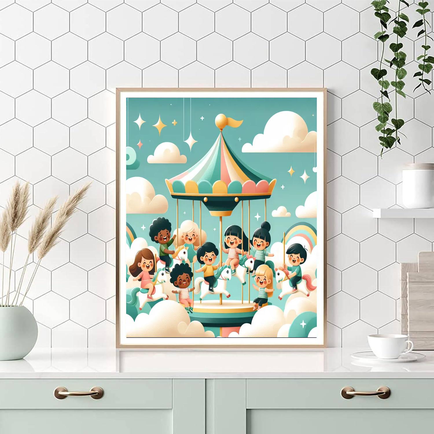Cloud Carousel Of Dreams Numbered Painting Kits