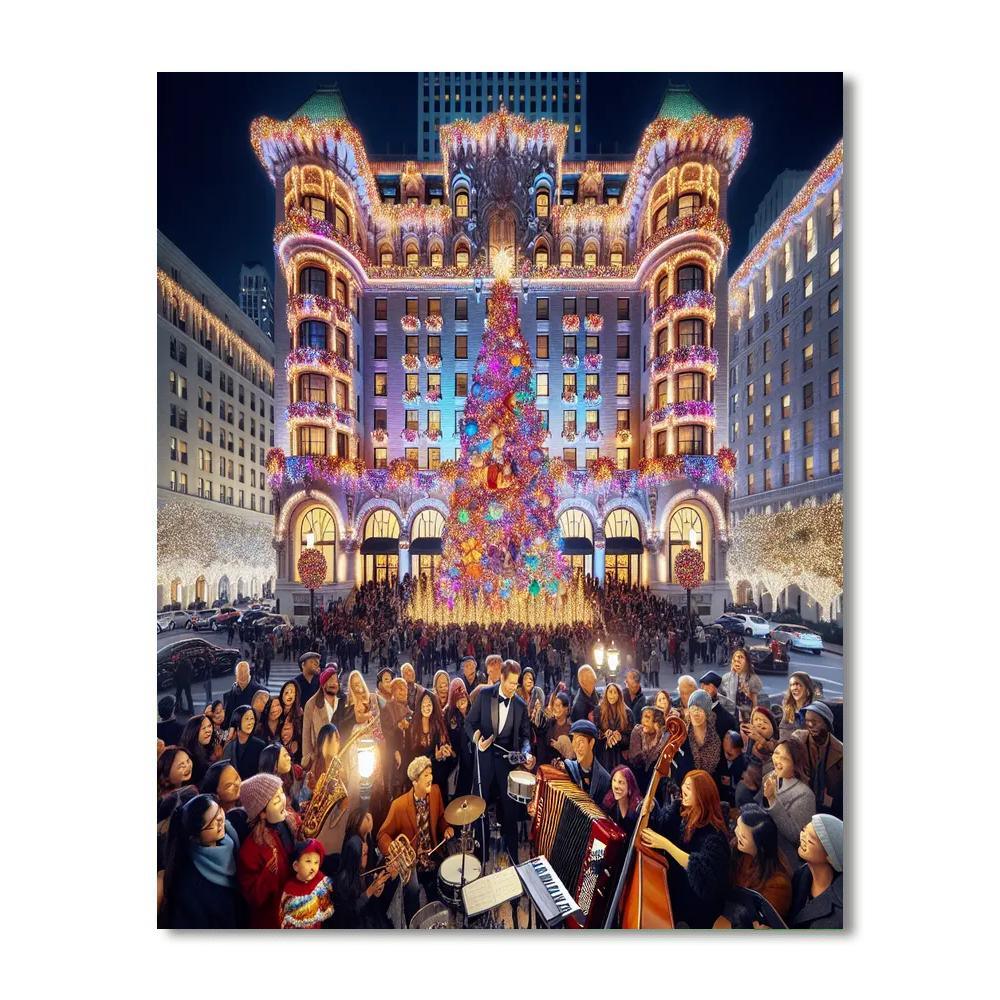 Waldorf Astoria New York Christmas Tree Lighting Painting Number Kit