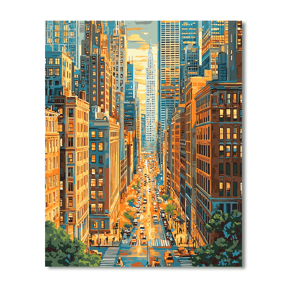 Edward Hopper Inspired Harmonious Cityscape  Paint By Color