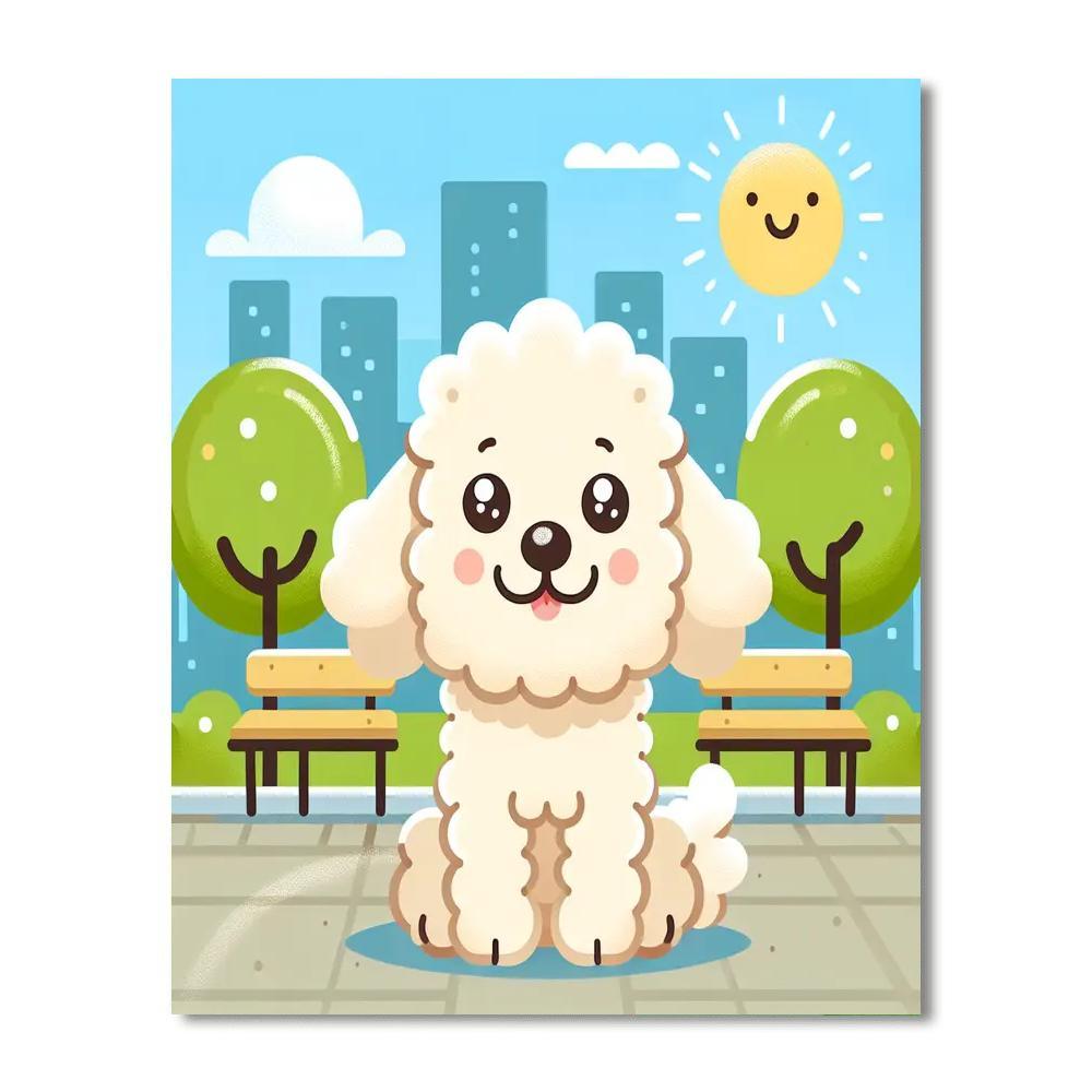 Dashing Doodle Dog Paint By Numbers Art