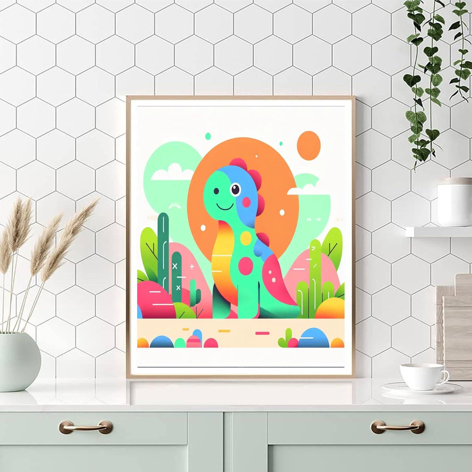 Cute Dino Friends Paint By Numbers Art