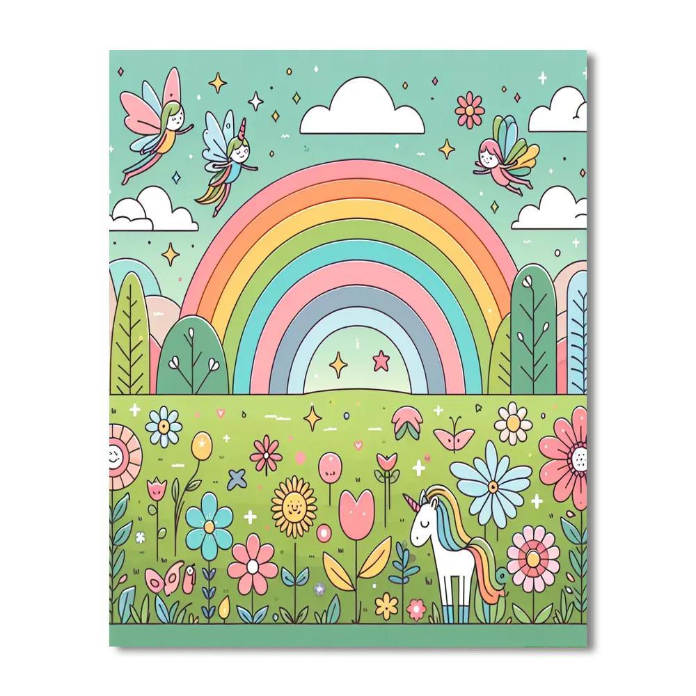 Magic Rainbow Garden Paint By Numbers Art