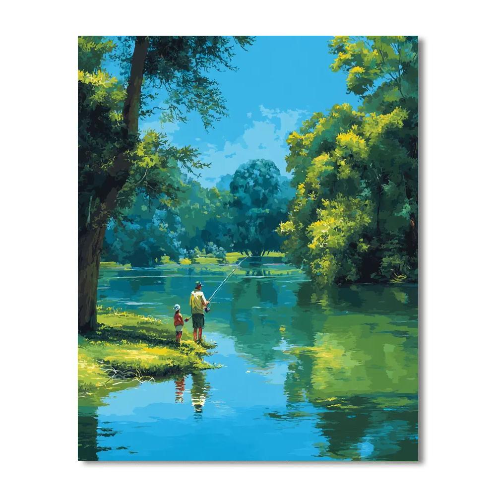 Fishing With Mom Painting Number Kit