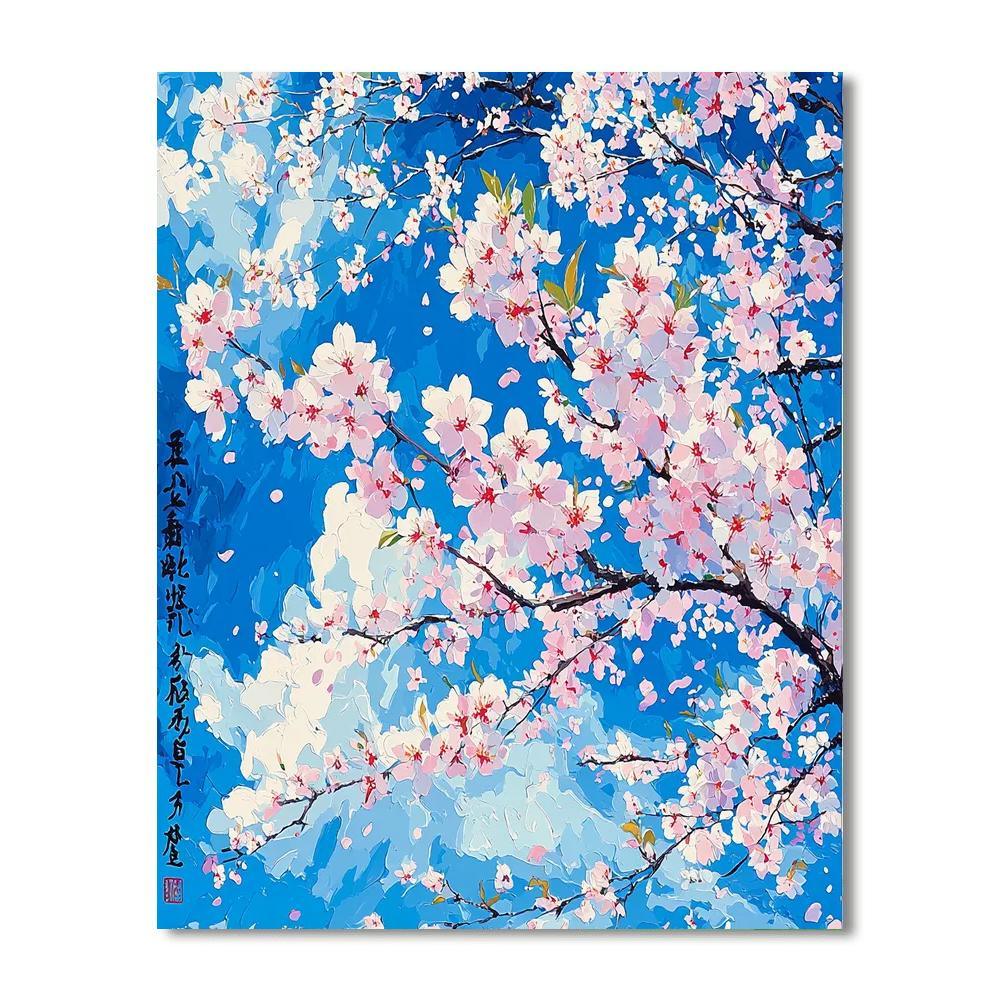 Katsushika Hokusai Inspired Blossoms In The Wind  Paint By Numbers Kits