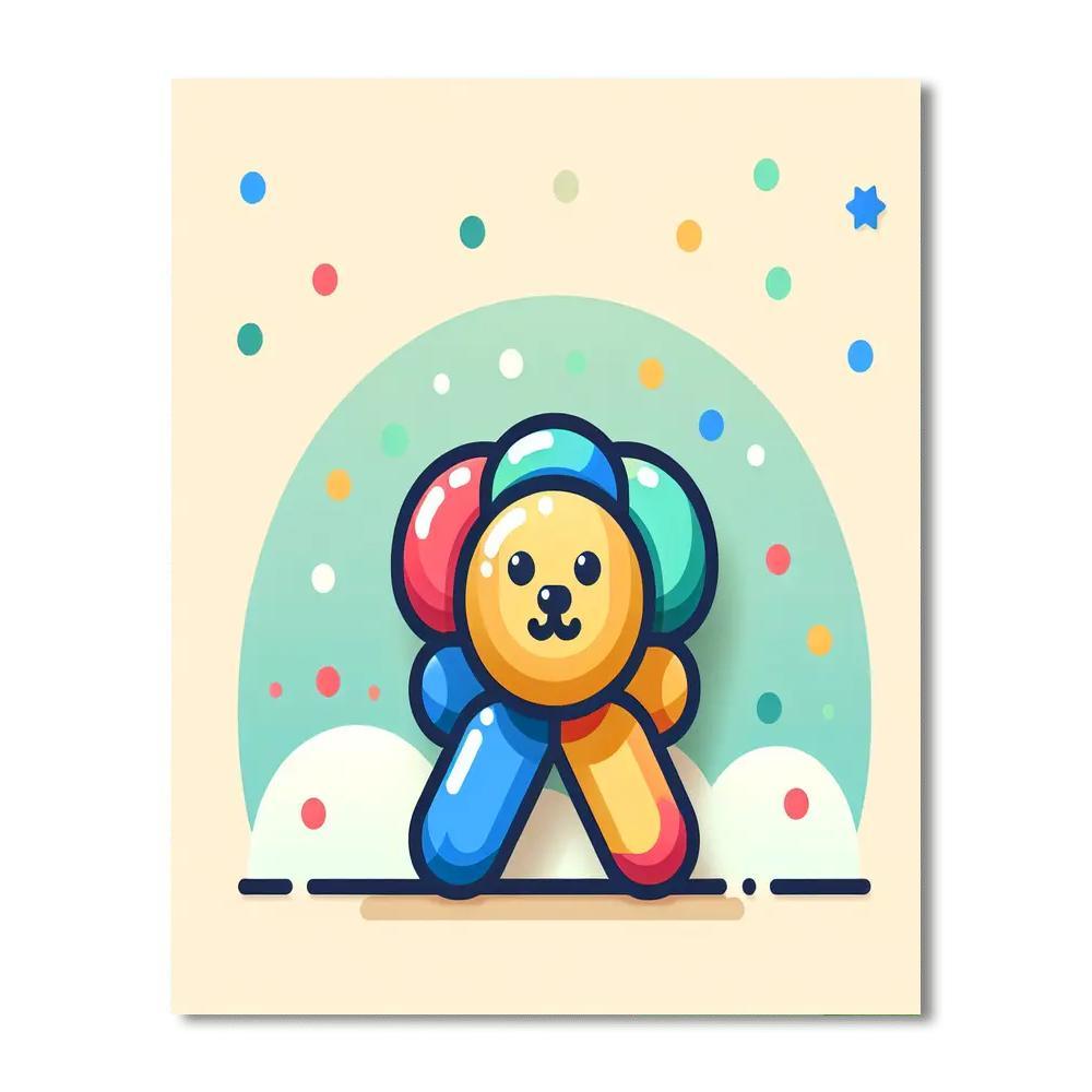 Bright Balloon Animal Paint By Color
