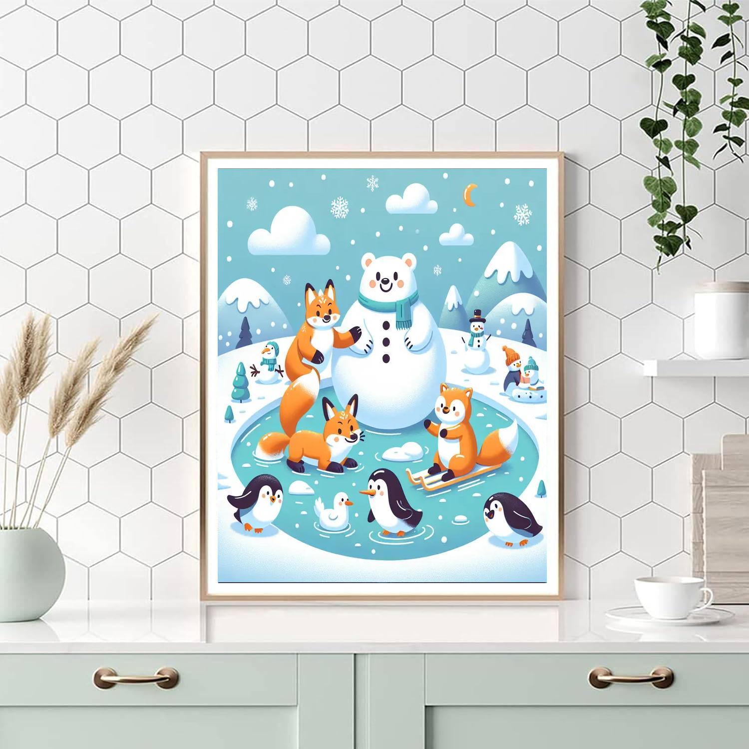 Magical Winter Friends Paint By Numbers Art