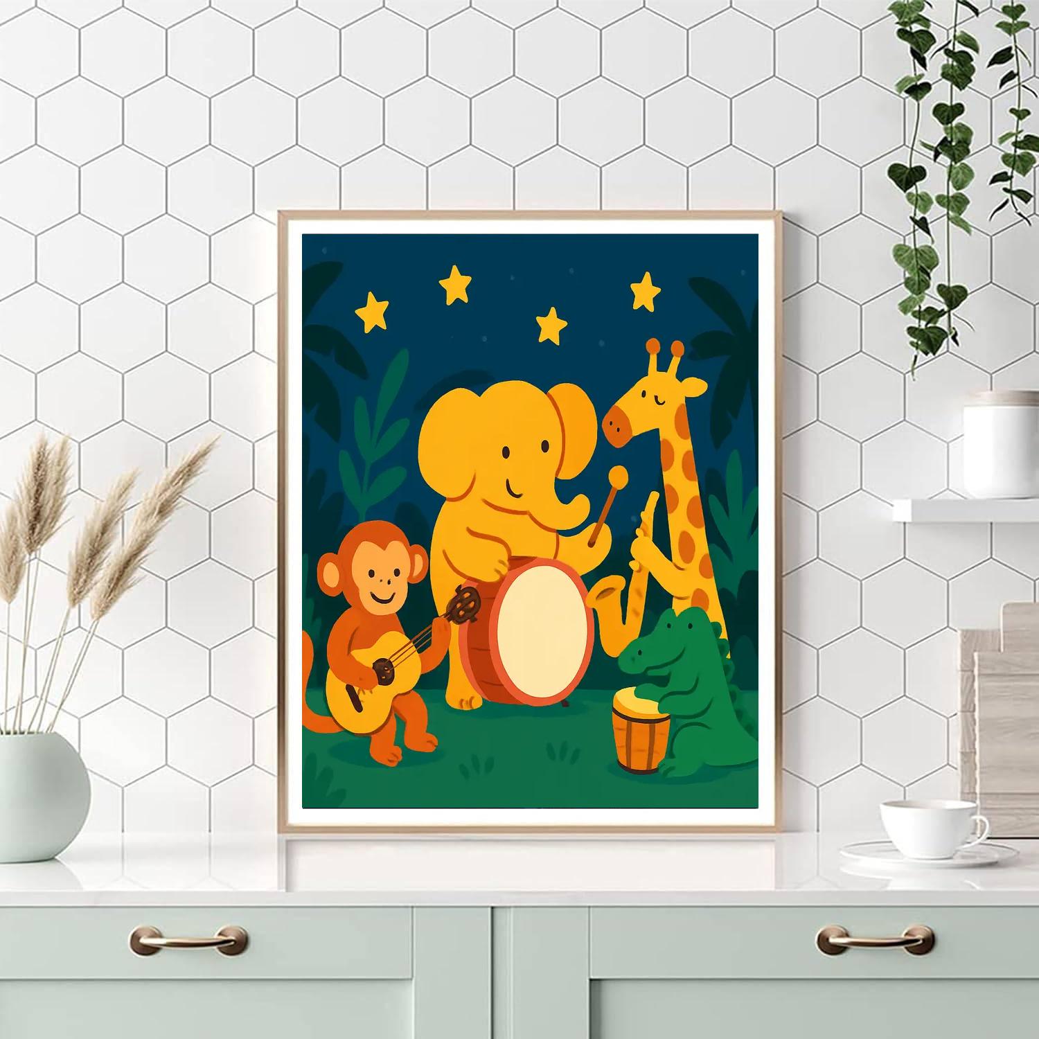 Jungle Jam Musical Night Paint By Number