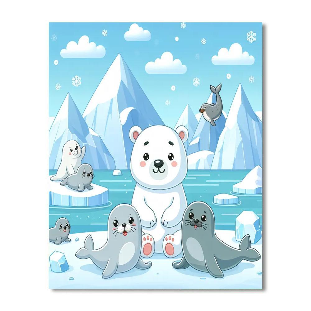 Arctic Polar Friends Paint By Numbers Kits