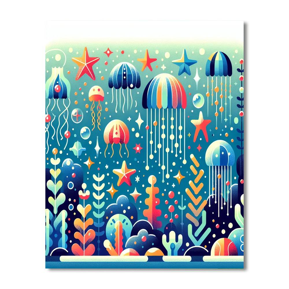 Shimmering Sea Creatures Numbered Painting Kits