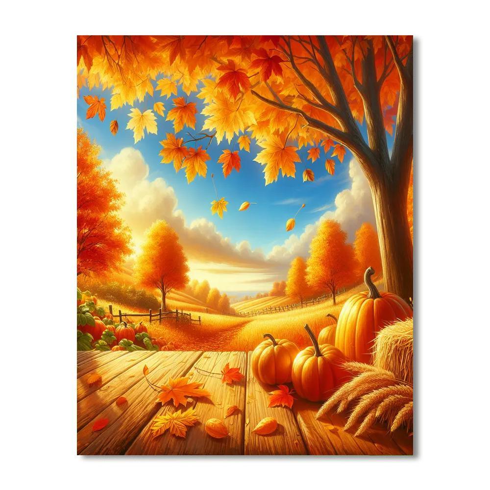 Autumn's Golden Beauty DIY Paint By Numbers