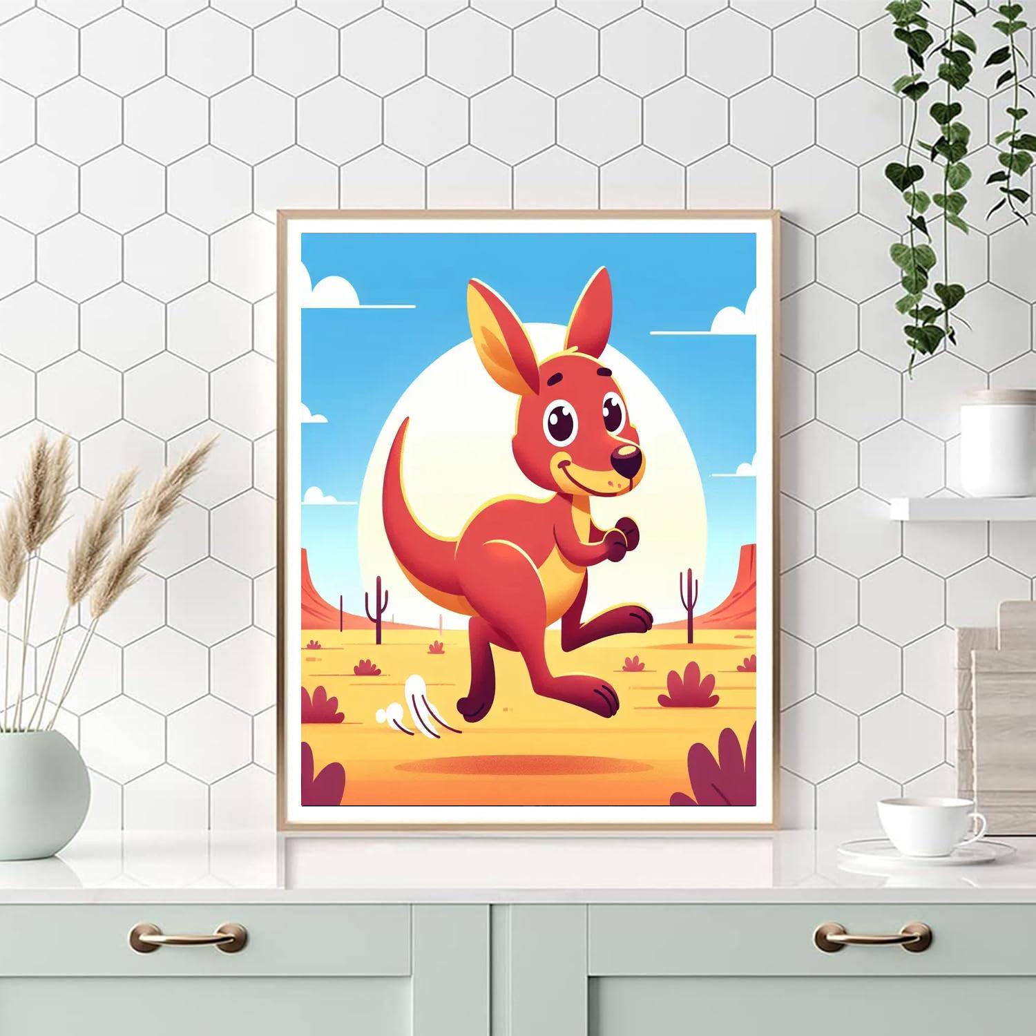 Bouncing Kangaroo's Outback Expedition Paint By Number