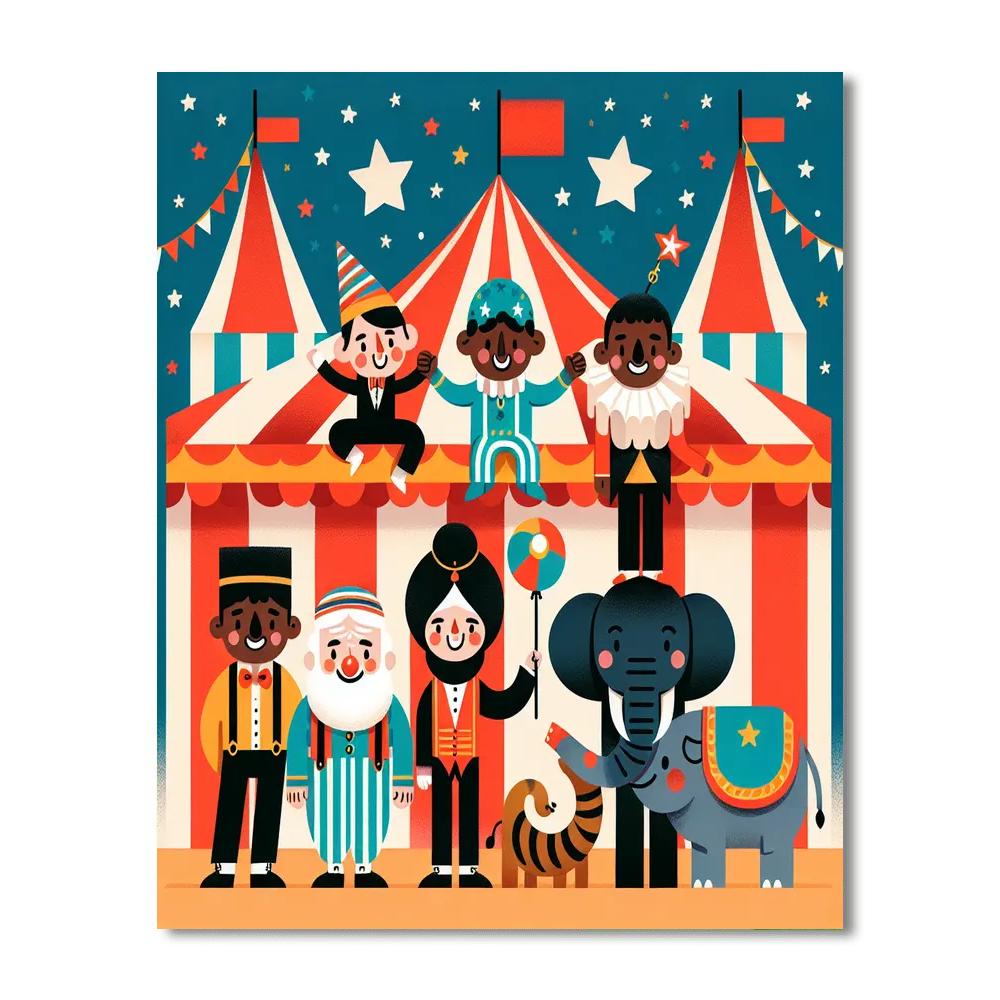 Circus Stars And Stripes Numbered Painting Kits