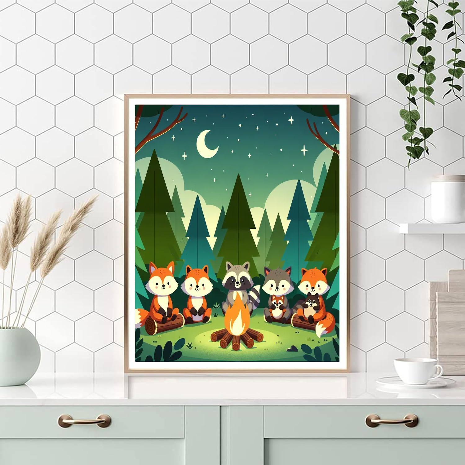 Friendly Forest Campfire Paint By Number