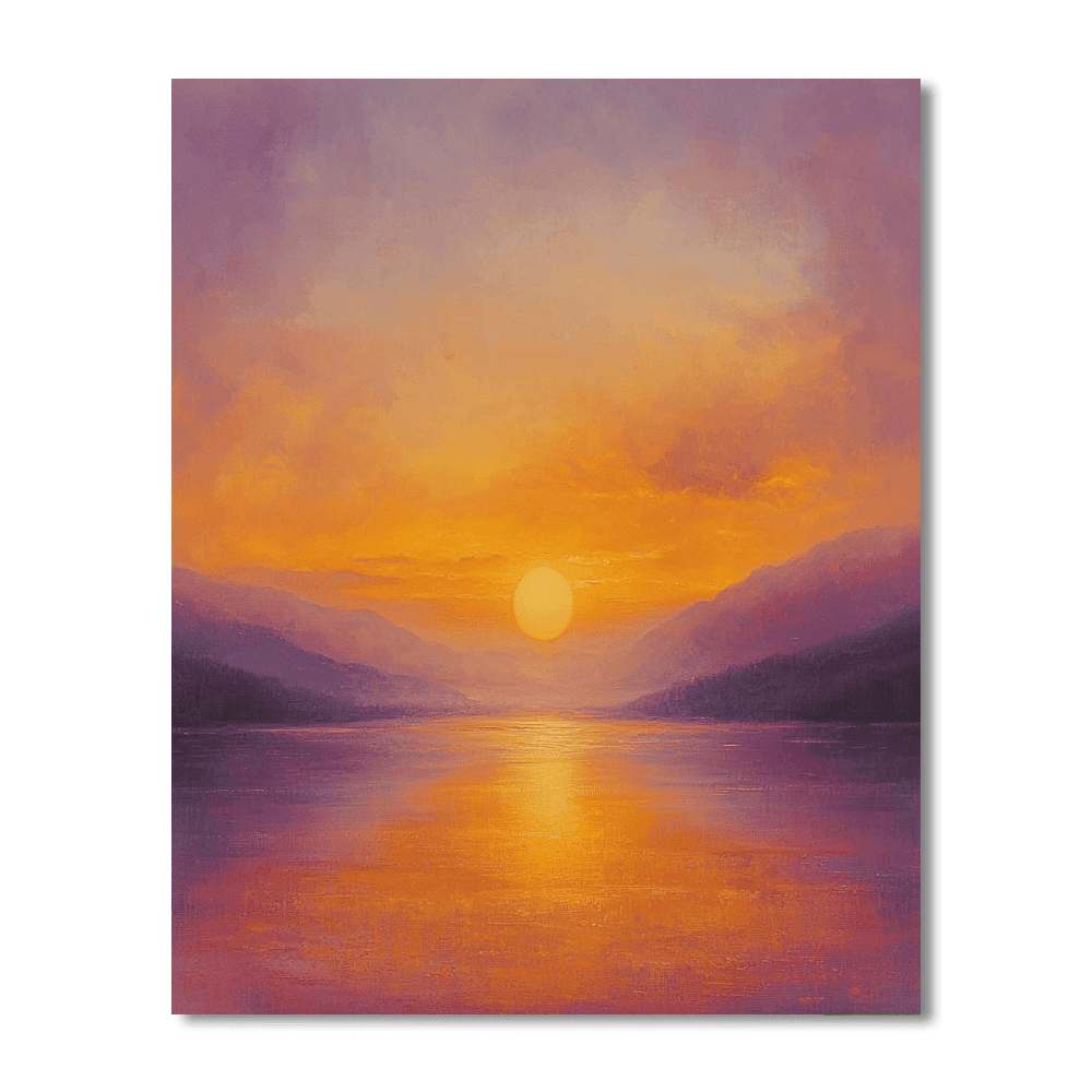 J.M.W. Turner Inspired Ethereal Sunset  Paint By Numbers Art