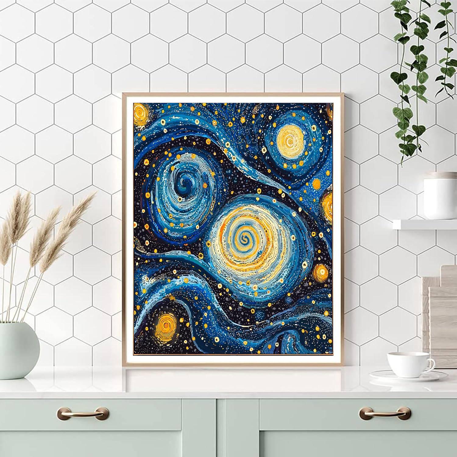 Yayoi Kusama Inspired Cosmic Ripple  Paint By Number