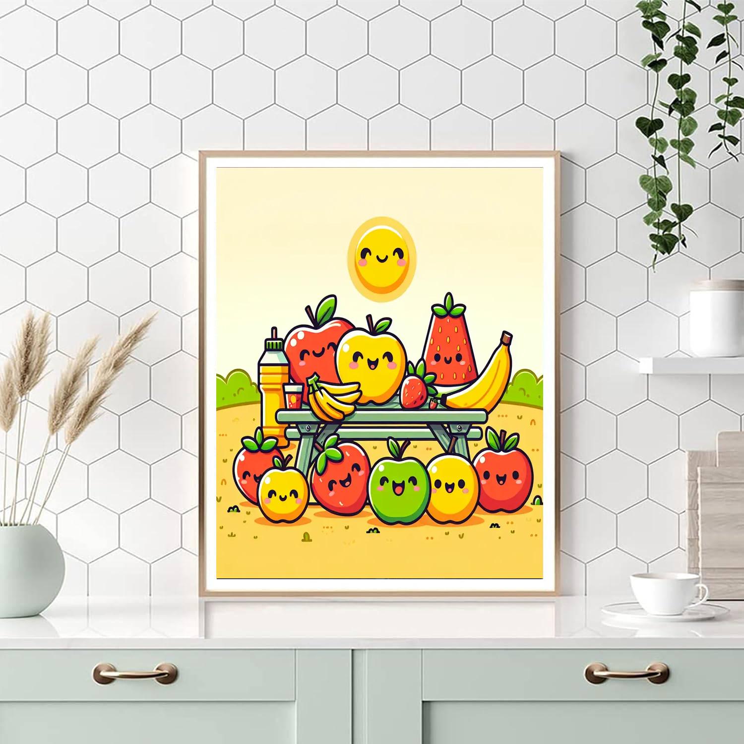 Funny Fruit Friends Paint By Numbers Art