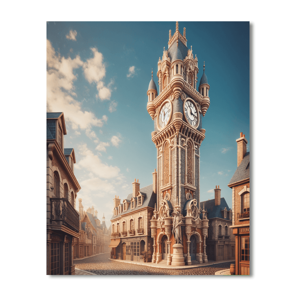 Old Town Clock Tower - DIY Painting By Numbers Kit