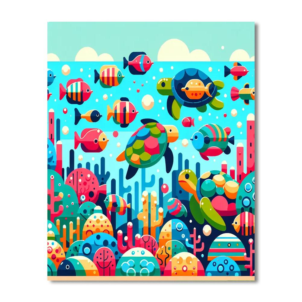 Aquatic Adventure Aquarium Numbered Painting Kits