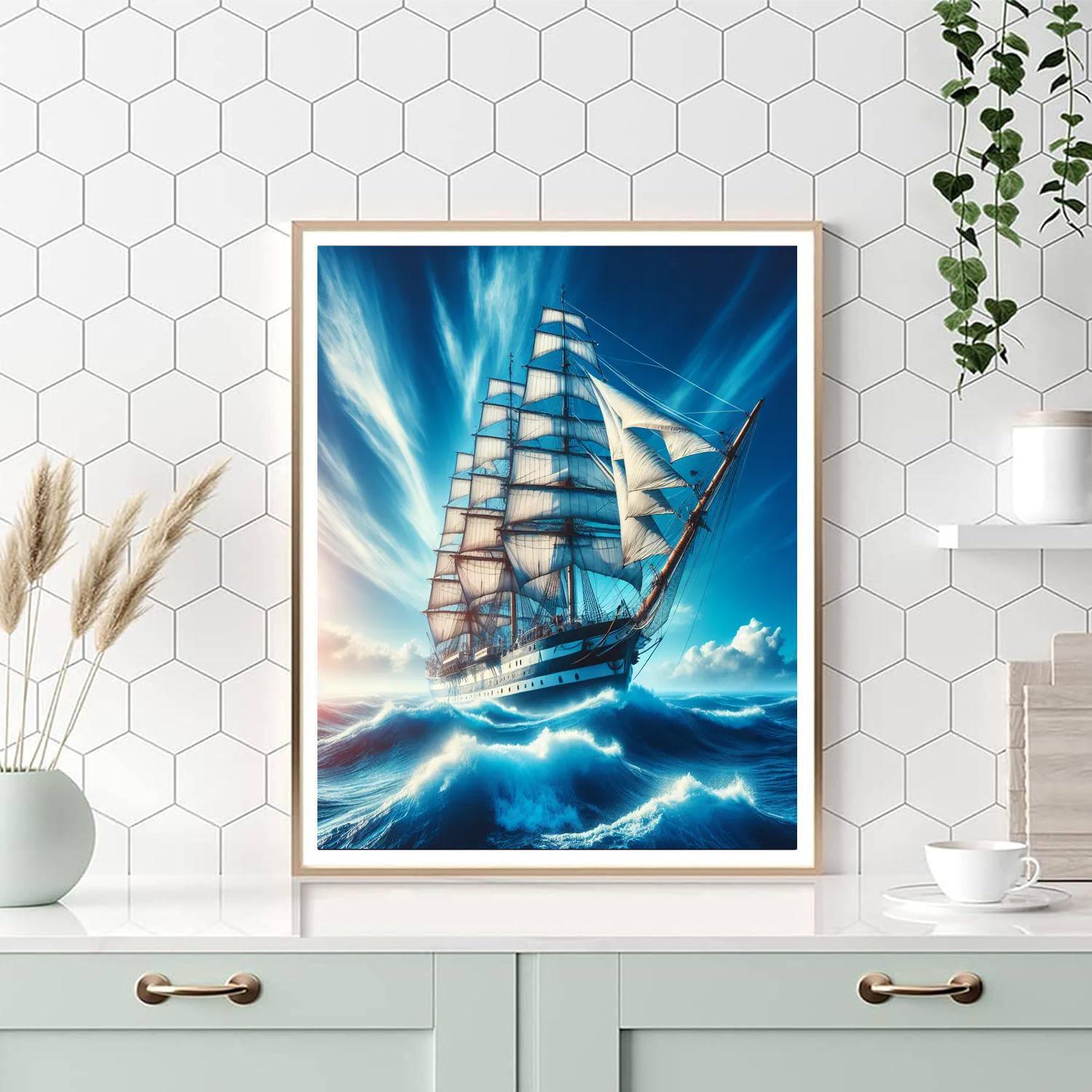Nautical Adventure At Sea Painting By Numbers Kit