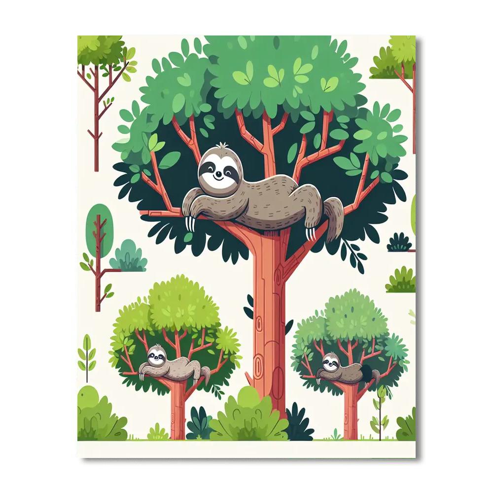 Snuggle Squad Sloths Numbered Painting Kits